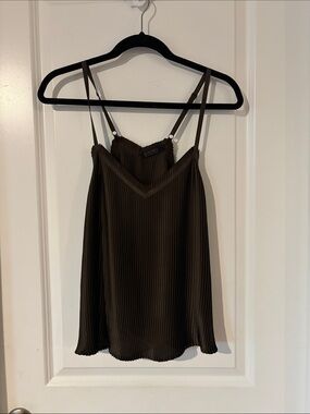 AllSaints Ribbed V-Neck Camisole in Dark Brown